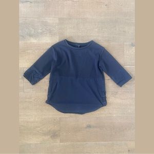 cos navy blue 3/4 sleeve pullover top